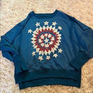 Teal Starburst Graphic Sweatshirt